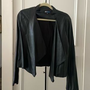 Cropped faux leather jacket